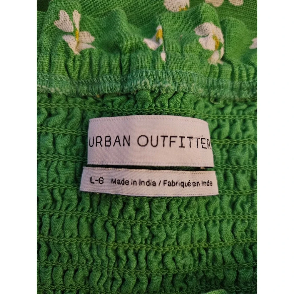 Urban Outfitters Floral Mini Dress Womens Large‎ Green Ruffle Y2K Cottagecore